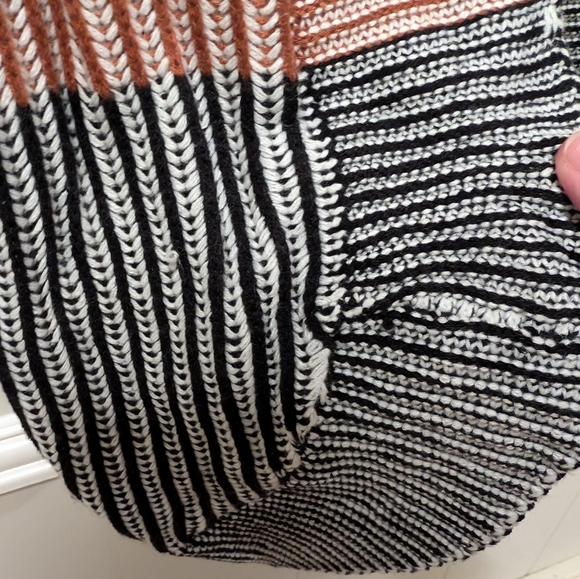 NWT Planet Heart Women's Color Block Open Front Cardigan OX - Picture 4 of 5